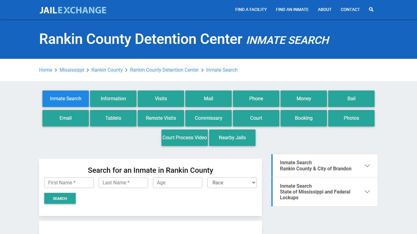 Rankin County Detention Center Inmate Search - Jail Exchange