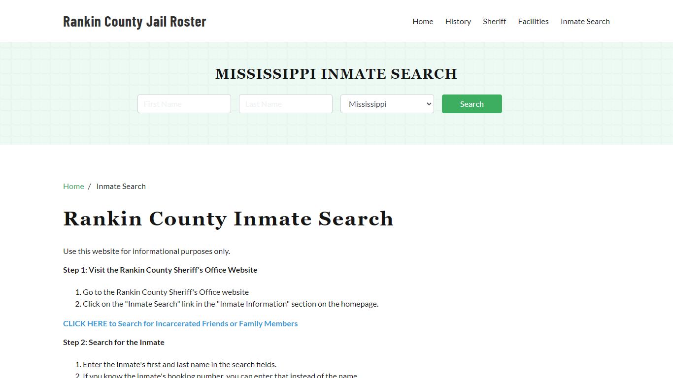 Rankin County, MS Detainee Lookup